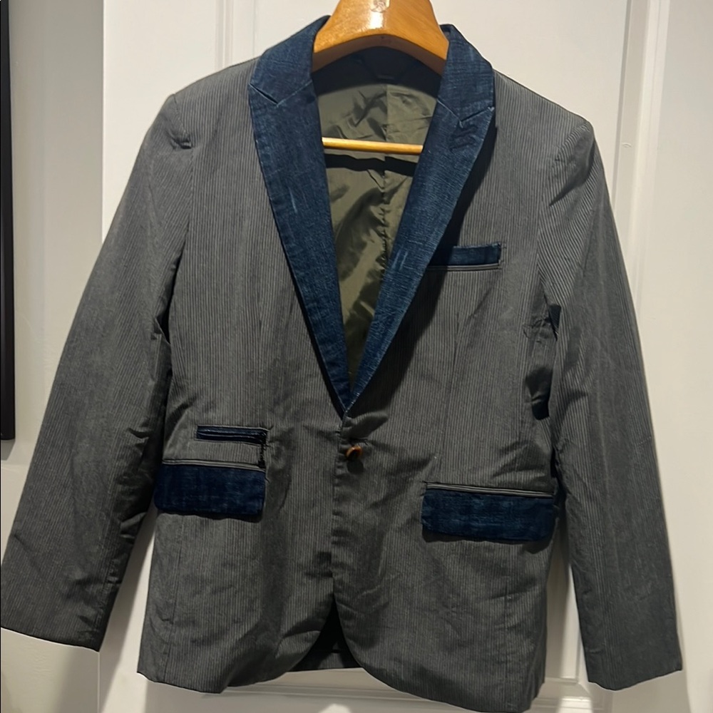 Diesel Gray and Blue Sport Coat with Modern Cut
